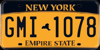 NY license plate GMI1078