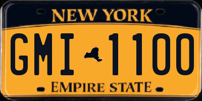 NY license plate GMI1100