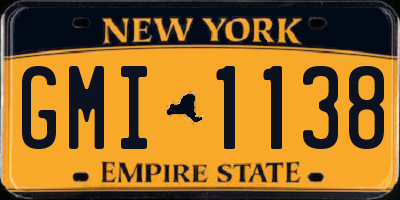 NY license plate GMI1138