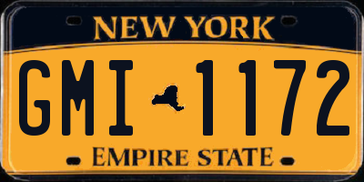 NY license plate GMI1172