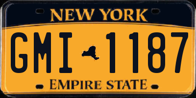 NY license plate GMI1187