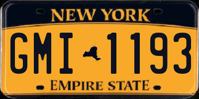 NY license plate GMI1193