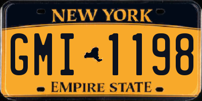NY license plate GMI1198