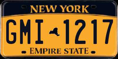 NY license plate GMI1217