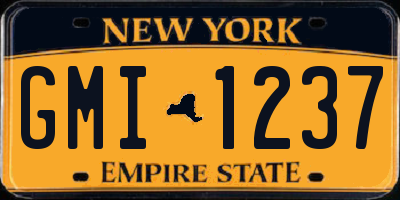 NY license plate GMI1237