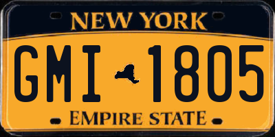 NY license plate GMI1805