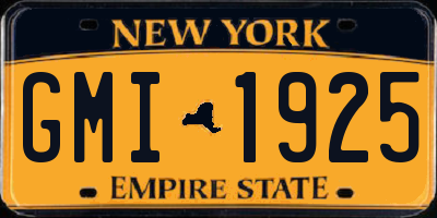 NY license plate GMI1925