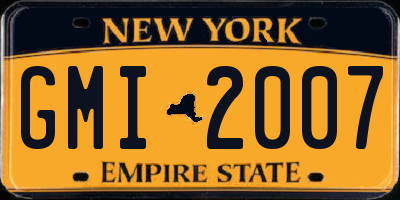 NY license plate GMI2007
