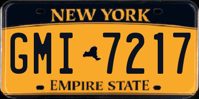 NY license plate GMI7217