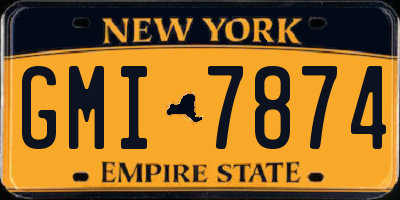NY license plate GMI7874
