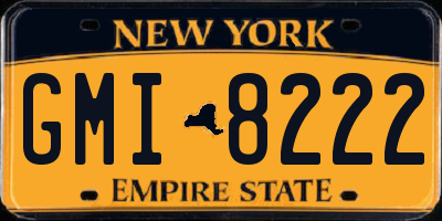 NY license plate GMI8222