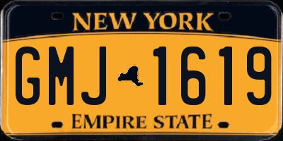 NY license plate GMJ1619