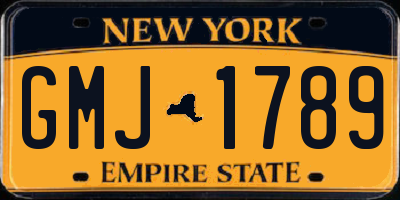 NY license plate GMJ1789