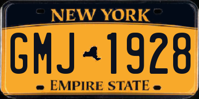 NY license plate GMJ1928