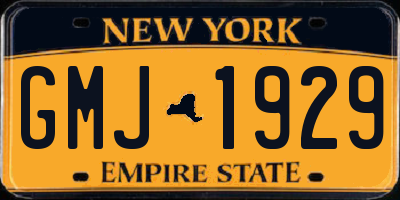NY license plate GMJ1929