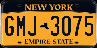 NY license plate GMJ3075