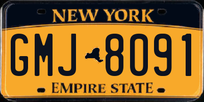 NY license plate GMJ8091