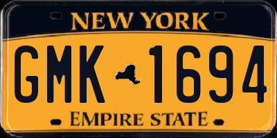 NY license plate GMK1694