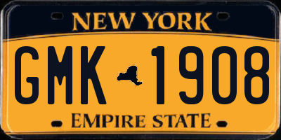 NY license plate GMK1908
