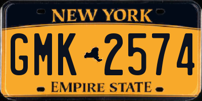 NY license plate GMK2574