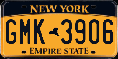 NY license plate GMK3906
