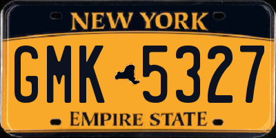 NY license plate GMK5327