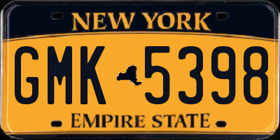 NY license plate GMK5398