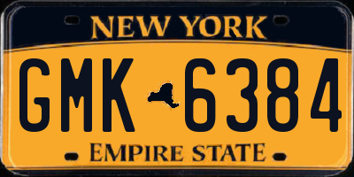 NY license plate GMK6384