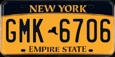NY license plate GMK6706