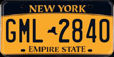 NY license plate GML2840