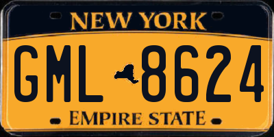 NY license plate GML8624