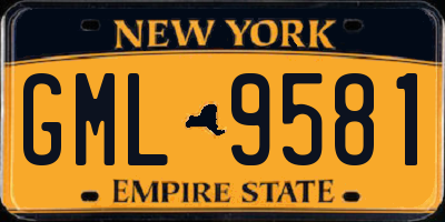 NY license plate GML9581