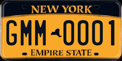 NY license plate GMM0001