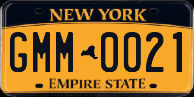 NY license plate GMM0021