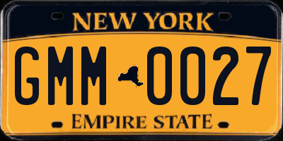 NY license plate GMM0027
