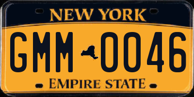 NY license plate GMM0046
