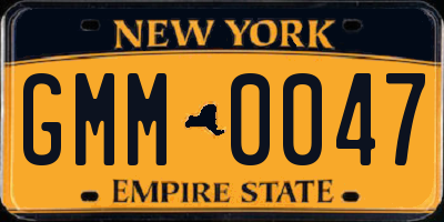 NY license plate GMM0047