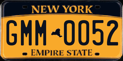 NY license plate GMM0052