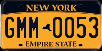 NY license plate GMM0053