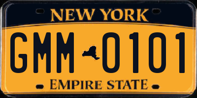 NY license plate GMM0101