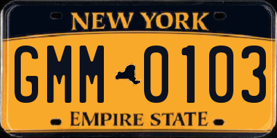 NY license plate GMM0103