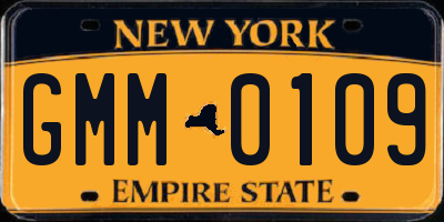 NY license plate GMM0109