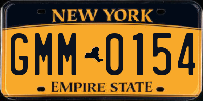NY license plate GMM0154