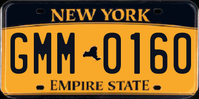 NY license plate GMM0160