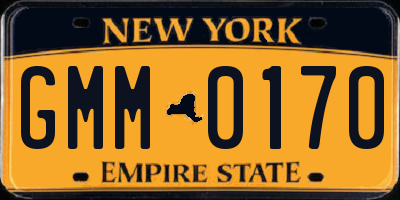 NY license plate GMM0170