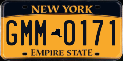NY license plate GMM0171