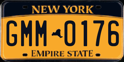 NY license plate GMM0176