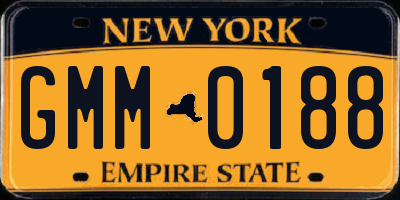NY license plate GMM0188