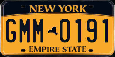 NY license plate GMM0191