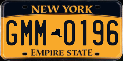 NY license plate GMM0196